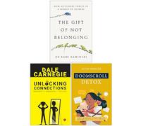 The Gift of Not Belonging, Unlocking Connections & Doomscroll Detox 3 Books Collection Set
