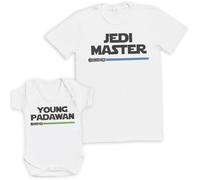 The Gift Project Jedi Master & Young Padawan - Matching Set - Create Your Own Personalised Set - (Sold Separately) White