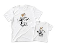 The Gift Project Our First Father's Day Together - Classic Script Typography Design - Baby Outfit Set