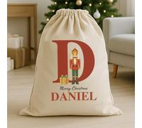 The Gift Project Personalised Christmas Soldier Initial and Name - Christmas Santa Sack