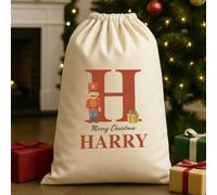 The Gift Project Personalised Christmas Toy Soldier Initial and Name - Christmas Santa Sack