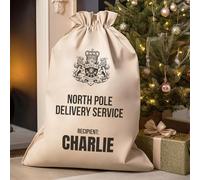 The Gift Project PERSONALISED North Pole Delivery Service - Christmas Santa Sack - Christmas Delivery Sack - 4 sizes