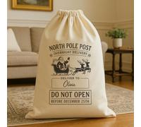 The Gift Project PERSONALISED North Pole Post Overnight Delivery - Christmas Santa Sack