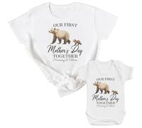 The Gift Project Personalised Our First Mother's Day Togther Bears - T-Shirt & Bodysuit - (Sold Separately)