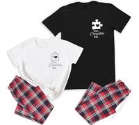 The Gift Project You Complete Me - Create Matching Pyjamas - Top & Tartan PJ Bottoms - (Sold Separately) Black