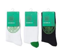 The Gift Scholars Celtic FC Officially Licensed Football Sports Socks - 3-Pack (2x White, 1x Black) - Men's & Boys Training & Casual Wear 7-11