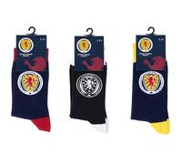 The Gift Scholars Official Licensed Scottish FA 3-Pack Football Socks, Contains - Navy with Red, Yellow & White Trim 7-11