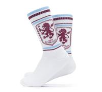 The Gift Scholars Officially Licensed Aston Villa F.C. Crest White Socks for Men & Women | Adult Size Sport Villans Fan Merchandise 4-7