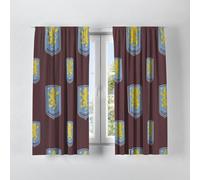 The Gift Scholars Officially Licensed Aston Villa FC 54" Curtain Set - 168 x 137 cm Taped Edge Pair