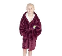 The Gift Scholars Officially Licensed Aston Villa FC Sherpa Dressing Gown - Unisex Claret Robe with Soft Lining & Club Crest - Kids 5-6