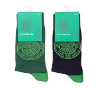 The Gift Scholars Officially Licensed Celtic Twin Pack Socks - Men's & Boys Training & Casual Wear 7-11 Black + Green