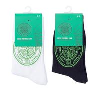 The Gift Scholars Officially Licensed Celtic Twin Pack Sports Socks - Men's & Boys Training & Casual Wear 4-7. Black and White Sports