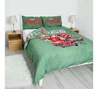 The Gift Scholars Officially Licensed Coca-Cola Holidays Are Coming Christmas Double Duvet Cover Set - Reversible + 2 Includes Pillowcases - Festive Bedding for Coke Fans