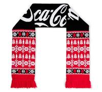 The Gift Scholars Officially Licensed Coca-Cola Red Black Scarf - Unisex Red Christmas Knit with Snowflake and Coke Logo Design for Men, Women, and Kids, 150cm Long