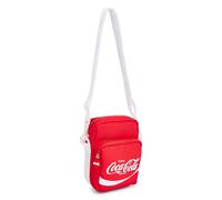 The Gift Scholars Officially Licensed Coca-Cola Red & White Mini Crossbody Bag with Adjustable Strap and Front Pocket. For Male, Female and Kids