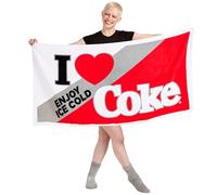 The Gift Scholars Officially Licensed Coca-Cola Retro 'I Love Coke' Graphic Towel (140 x 70 cm) - Enjoy Ice Cold