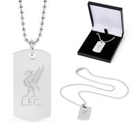 The Gift Scholars Officially Licensed Liverpool FC Liverbird Dog Tag, Stainless Steel Ball Chain, Men's LFC Merchandise
