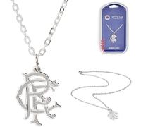 The Gift Scholars Officially Licensed Rangers FC RFC Scroll Pendant Necklace, Silver Plated Chain, Men's RFC Accessory