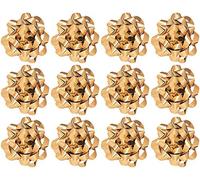 The Gift Wrap Company 12 Count Decorative Metallic Confetti Bows, Medium, Gold