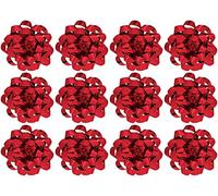 The Gift Wrap Company 12 Count Decorative Metallic Confetti Bows, Medium, Red
