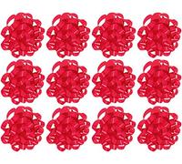The Gift Wrap Company Decorative Confetti Gift Bows, Large, Red, pack of 12