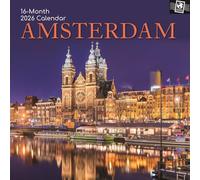 The Gifted Stationary 2026 Square Wall Calendar, Amsterdam, 16-Month Passport Collection Theme Hanging Calendar with 180 Reminder Stickers, Month Planner for Home or Creative Spaces, 12x12 In