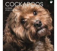 The Gifted Stationary 2026 Square Wall Calendar, Cockapoos, 16-Month Animals Theme Hanging Calendar with 180 Reminder Stickers, Month Planner for Home, or Creative Spaces, 12x12 In