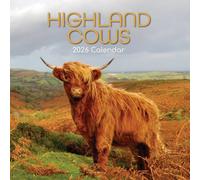 The Gifted Stationary 2026 Square Wall Calendar, Highland Cows, 16-Month Animals Theme Hanging Calendar with 180 Reminder Stickers, Month Planner for Creative Spaces, 12x12 In