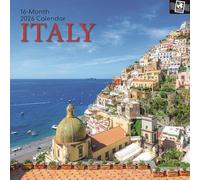 The Gifted Stationary 2026 Square Wall Calendar, Italy, 16-Month Passport Collection Theme Hanging Calendar with 180 Reminder Stickers, Month Planner for Home, or Creative Spaces, 12x12 In