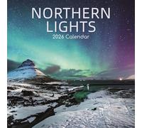 The Gifted Stationary 2026 Square Wall Calendar, Northern Lights, 16-Month Natural World Theme Hanging Calendar with 180 Reminder Stickers, Month Planner for Home, or Creative Spaces, 12x12 In