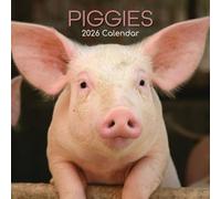 The Gifted Stationary 2026 Square Wall Calendar, Piggies, 16-Month Animals Theme Hanging Calendar with 180 Reminder Stickers, Month Planner for Home, or Creative Spaces, 12x12 In