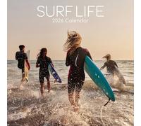The Gifted Stationary 2026 Square Wall Calendar, Surf Life, 16-Month Lifestyles Theme Hanging Calendar with 180 Reminder Stickers, Month Planner for Home or Creative Spaces, 12x12 In