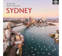 The Gifted Stationary 2026 Square Wall Calendar, Sydney, 16-Month Passport Collection Theme Hanging Calendar with 180 Reminder Stickers, Month Planner for Home, or Creative Spaces, 12x12 In