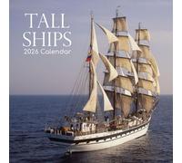 The Gifted Stationary 2026 Square Wall Calendar, Tall Ships, 16-Month Transport Theme Hanging Calendar with 180 Reminder Stickers, Month Planner for Home, or Creative Spaces, 12x12 In