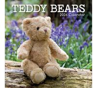 The Gifted Stationary 2026 Square Wall Calendar, Teddy Bears, 16-Month Lifestyles Theme Hanging Calendar with 180 Reminder Stickers, Month Planner for Home, or Creative Spaces, 12x12 In