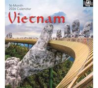 The Gifted Stationary 2026 Square Wall Calendar, Vietnam, 16-Month Passport Collection Theme Hanging Calendar with 180 Reminder Stickers, Month Planner for Home, or Creative Spaces, 12x12 In