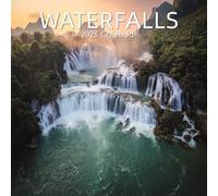 The Gifted Stationary 2026 Square Wall Calendar, Waterfalls, 16-Month Natural World Theme Hanging Calendar with 180 Reminder Stickers, Month Planner for Home or Creative Spaces, 12x12 In
