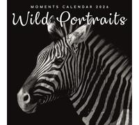 The Gifted Stationary 2026 Square Wall Calendar, Wild Portraits, 16-Month Black and White Photos with 180 Reminder Stickers (12 x 12 In)