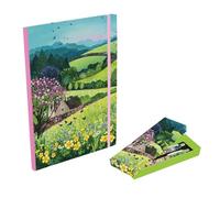 The Gifted Stationery Co. Ltd. Country Stroll A4 Notebook & Pen Set, Country-Inspired Design, Lined Journal with Matching Pen, Gift Box Presentation
