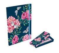 The Gifted Stationery Co. Ltd. Flutter A4 Notebook & Pen Set, Butterfly & Floral Design, Lined Journal with Matching Pen, Gift Box Presentation