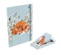 The Gifted Stationery Co. Ltd. Foxy Tales A4 Notebook & Pen Set, Cute Fox Design, Lined Journal with 2 Matching Pens, Gift Box Presentation