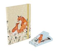 The Gifted Stationery Co. Ltd. Foxy Tales A5 Notebook & Pen Set, Cute Fox Design, Lined Journal with 2 Matching Pens, Gift Box Presentation