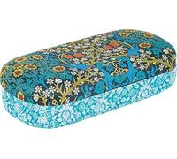 The Gifted Stationery Co. Ltd. Hard Shell Glasses Case with Cleaning Cloth - Floral Eyeglasses & Sunglasses Storage Case with Snap Closure (165 x 80 x 50mm) (William Morris Blackthorn)