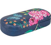 The Gifted Stationery Co. Ltd. Hard Shell Glasses Case with Cleaning Cloth - Floral Eyeglasses & Sunglasses Storage Case with Snap Closure (165 x 80 x 50mm) (Flutter)