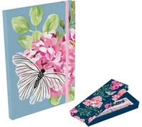 The Gifted Stationery Co. Ltd. Notebook and Pen Set, Elegant Collection (Flutter A5 Multi)