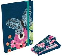 The Gifted Stationery Co. Ltd. Notebook and Pen Set, Elegant Collection (Flutter A6 Multi)