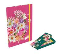 The Gifted Stationery Co. Ltd. Radiance A5 Notebook & Pen Set, Floral Design 1, Lined Journal with 2 Matching Pens, Gift Box Presentation