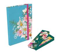 The Gifted Stationery Co. Ltd. Radiance A6 Notebook & Pen Set, Floral Garden Design, Lined Journal with 2 Matching Pens, Gift Box Presentation