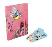 The Gifted Stationery Co. Ltd. Symphony A6 Notebook & Pen Set, Floral Nature Bird, Lined Journal with 2 Matching Pens, Gift Box Presentation