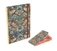 The Gifted Stationery Co. Ltd. William Morris Strawberry Thief A5 Notebook & Pen Set, Artistic Design, Lined Journal with 2 Matching Pens, Gift Box Presentation